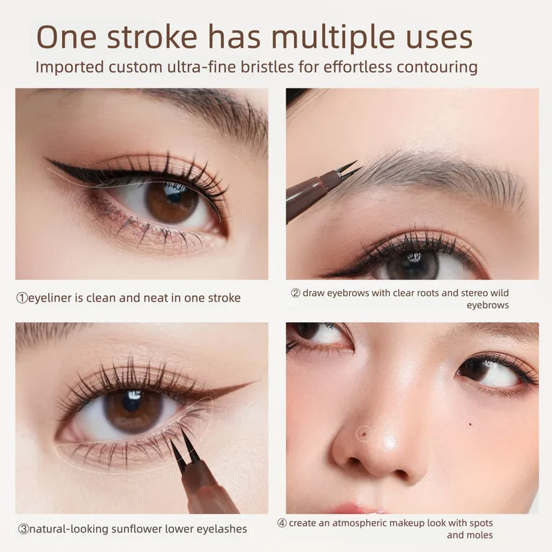 Guo Xiaoniu Smart Double-Ended Eyeliner Pen Ultra-Fine Silk Flow Cloud Tip Long-Lasting Waterproof Smudge-Proof Natural Look