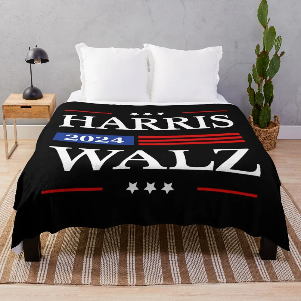 

Harris Waltz 2024 Kamala Harris 2024 Tim Waltz 2024 USA Flag Throw Blanket for babies heavy to sleep Blankets