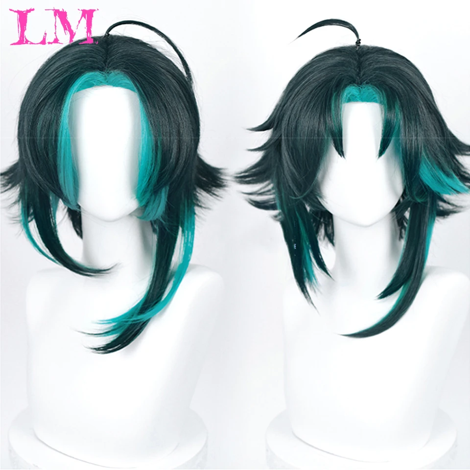 LM Green Synthetic Wig Short Curly Green Wig for Women New Movie Characters Halloween Cosplay Wigs