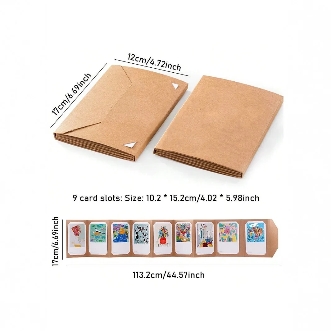 6x4 Photo Memory Album Foldable Scrapbook With Cardstock Pages DIY Khaki Photo Storage For Wedding Family Gift