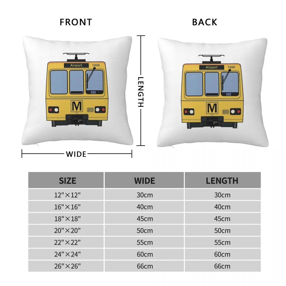 Tyne And Wear Metro 1995 Square Pillowcase Polyester Linen Velvet Pattern Zip Decor Pillow Case Sofa Cushion Cover 18