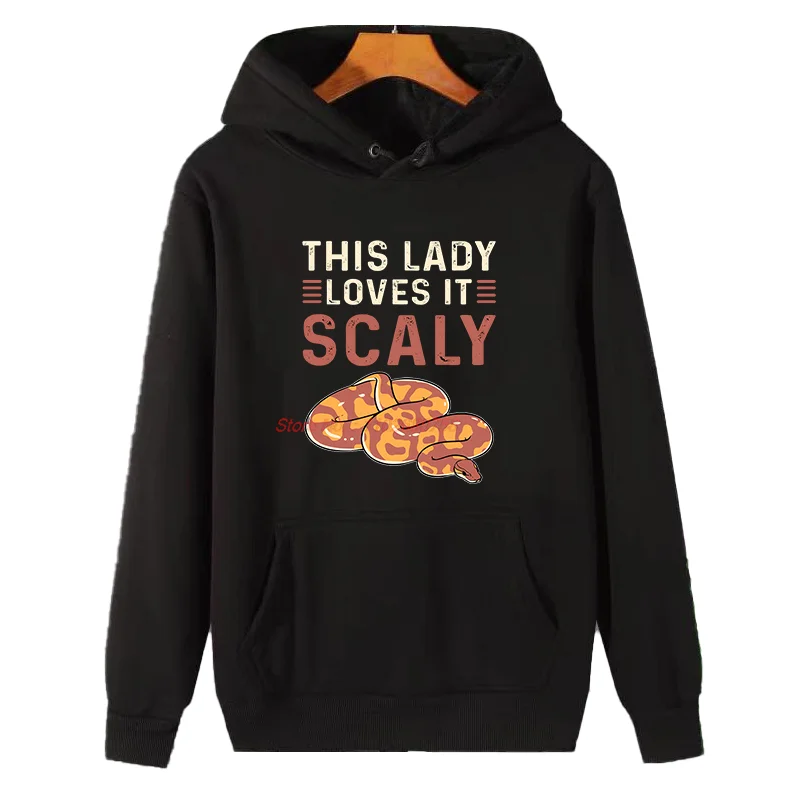 

This Lady Loves It Scaly, забавные толстовки с капюшоном и графикой, зимняя толстовка, толстый свитер, флисовая толстовка с капюшоном, мужская зимняя одежда