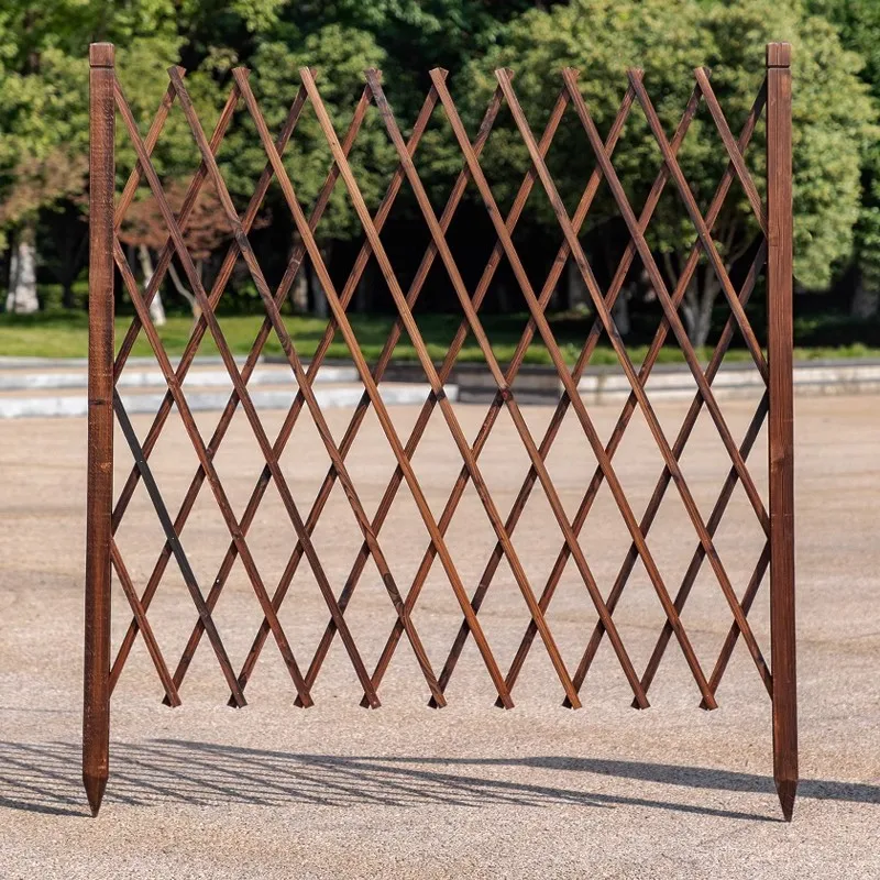 Plug-in Wooden Grid Fence Weatherproof Outdoor Garden Yard Vegetable Bed Flower Bed Isolation Decor Barrier
