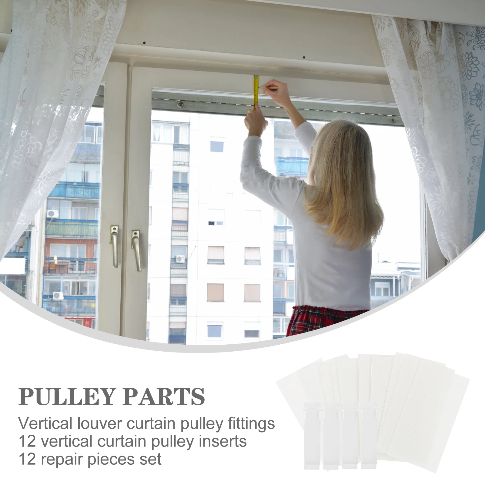 

2 Sets Tabs Curtain Pulley Accessories Vertical Blind Stem Window Blinds Repair Parts Stems White Replacement