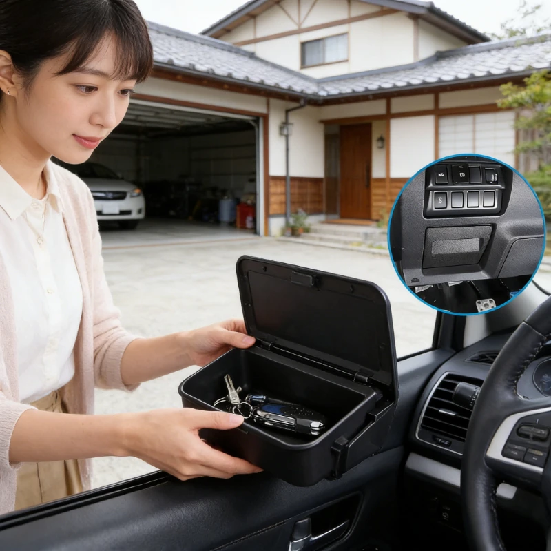 

For Subaru Outback XV WRX Forester Crosstrek ABS Black Car Fuse Storage Tray Holder Box Trim interior Car Accessories