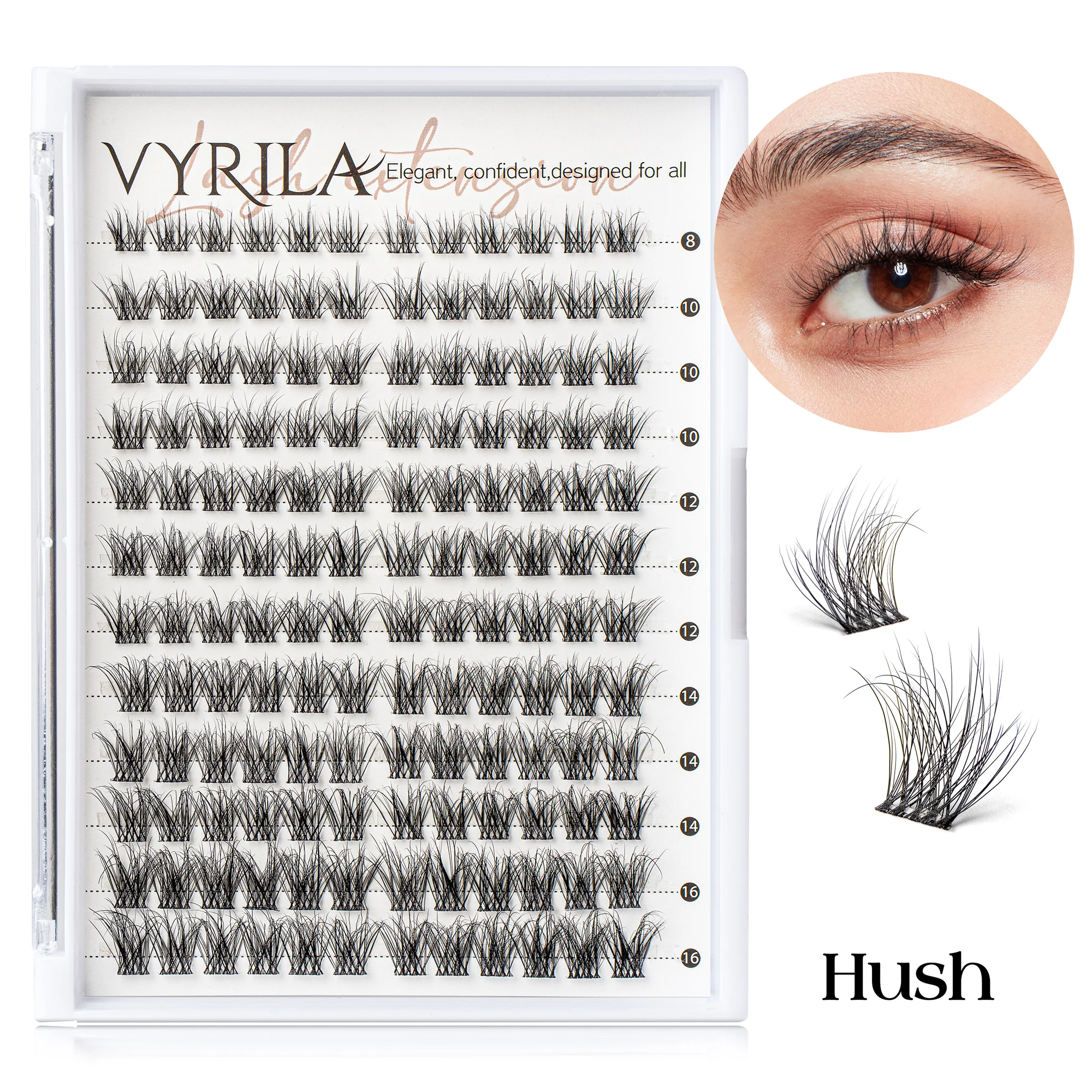 Einzelne Wimpern-Cluster, C-Curl-Mix, Wimpern-Cluster, 3D-Wimpernverlängerung, 0,1 mm, superdünnes Band, wiederverwendbare natürliche Wimpern