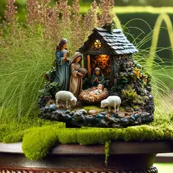 Nativity Scene Garden Stake Yard Decor 2D Flat Acrylic Christmas Ground Stake Plant Pot Stick Decorative Stake For Patio Lawn