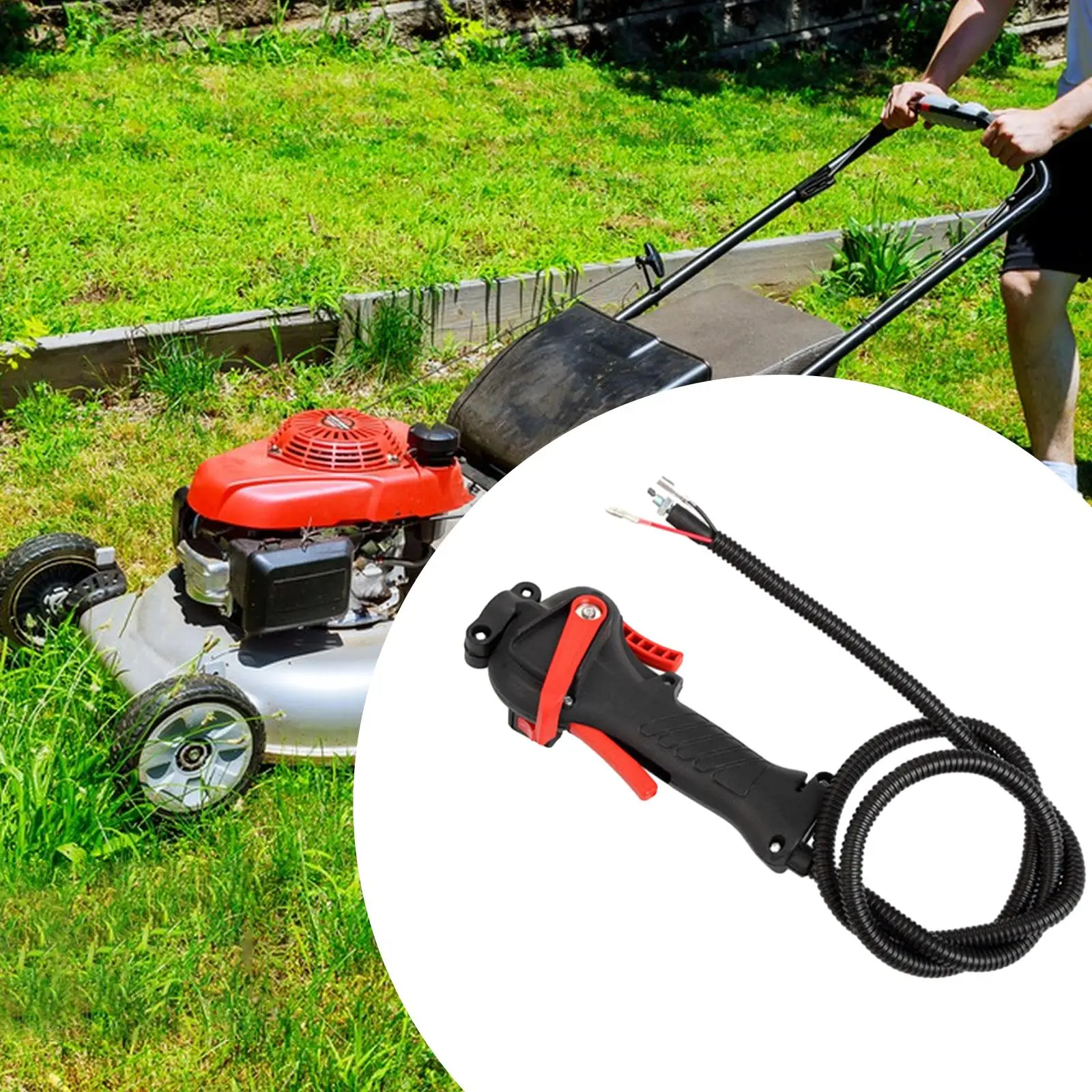 String Trimmer Plastic Auxiliary Handle Replacement Switch Throttle Cable Assembly for Backpack Mowers