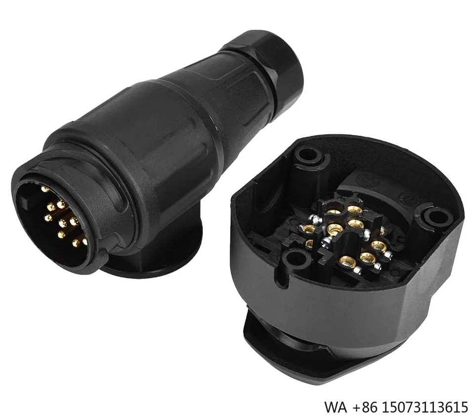 OEM Euro13Pin Trailer Plug Socket Connector Trailer Adapter 13 Way with Bracket and Seal for Caravans RV Boars Trailers