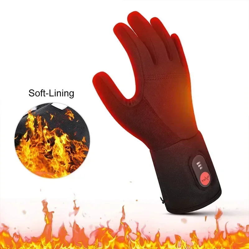 Heated Gloves Electric Heated Ski Winter Warm Support Touch Screen Glove Men Women SnowboardingThermal Skiing Liner for Outdoor