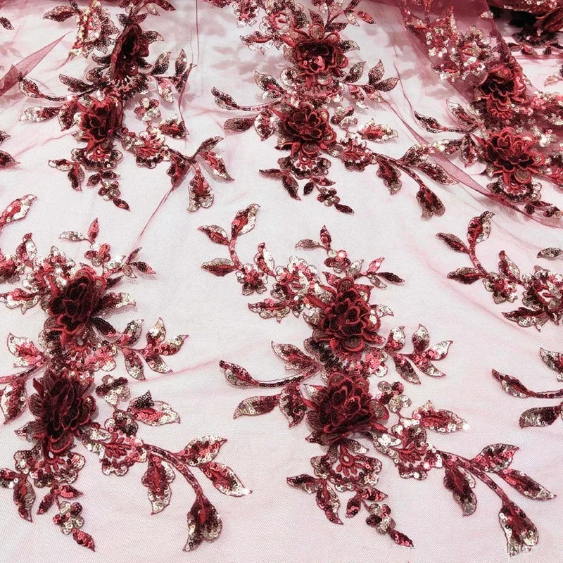 Multi Colored Sequins, Three-dimensional Flower Embroidery Patches, High-end Clothing, Wedding Decoration , DIY Sewing Fabrics