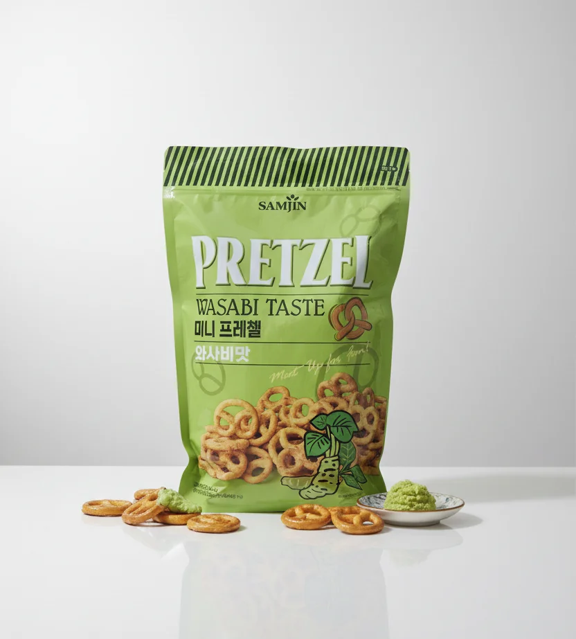 Samjin Mini Pretzel Wasabi Sabor 800g