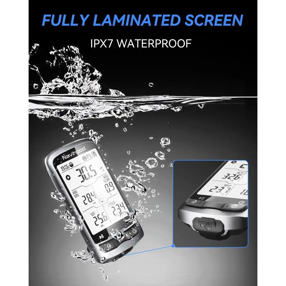 كمبيوتر لاسلكي للدراجة بنظام تحديد المواقع L4، شاشة 2.3 مغلفة، رفيع للغاية وخفيف الوزن، مقاوم للماء IPX7، بلوتوث و ANT+ Ena #3