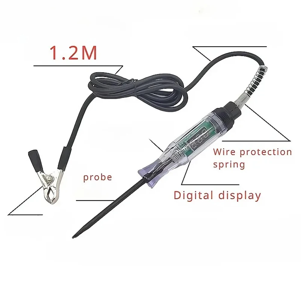 Car Voltage Circuit Tester Digital Display Car Probe Test Pen Electric Measuring Pen Circuit Tester Diagnostic Probe Test Pen