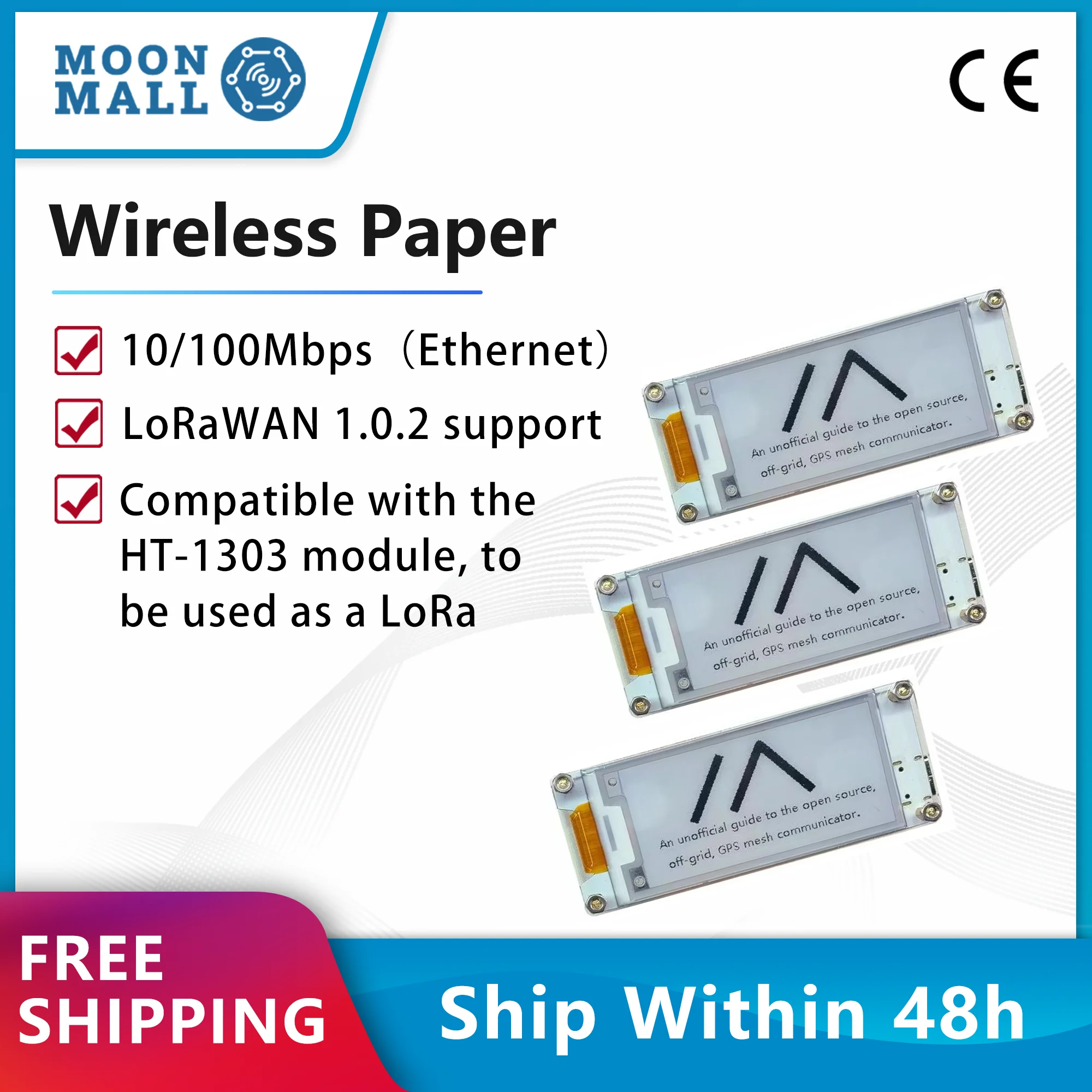 

Heltec Meshtastic LoRa Smart Price Tag E-Ink Дисплей с ESP32 SX1262 LoRa Черный и белый 2,13 дюйма 863 ~ 928 МГц BLE Wi-Fi 3 шт.
