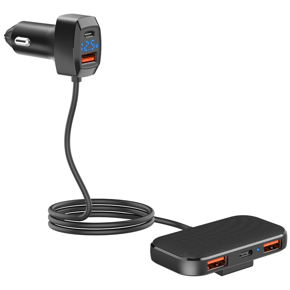 12-24V Car USB C Charger 5 Ports Multi-ports Extension Type C USB 3.1A Phone Charger 31W High Power Adapter
