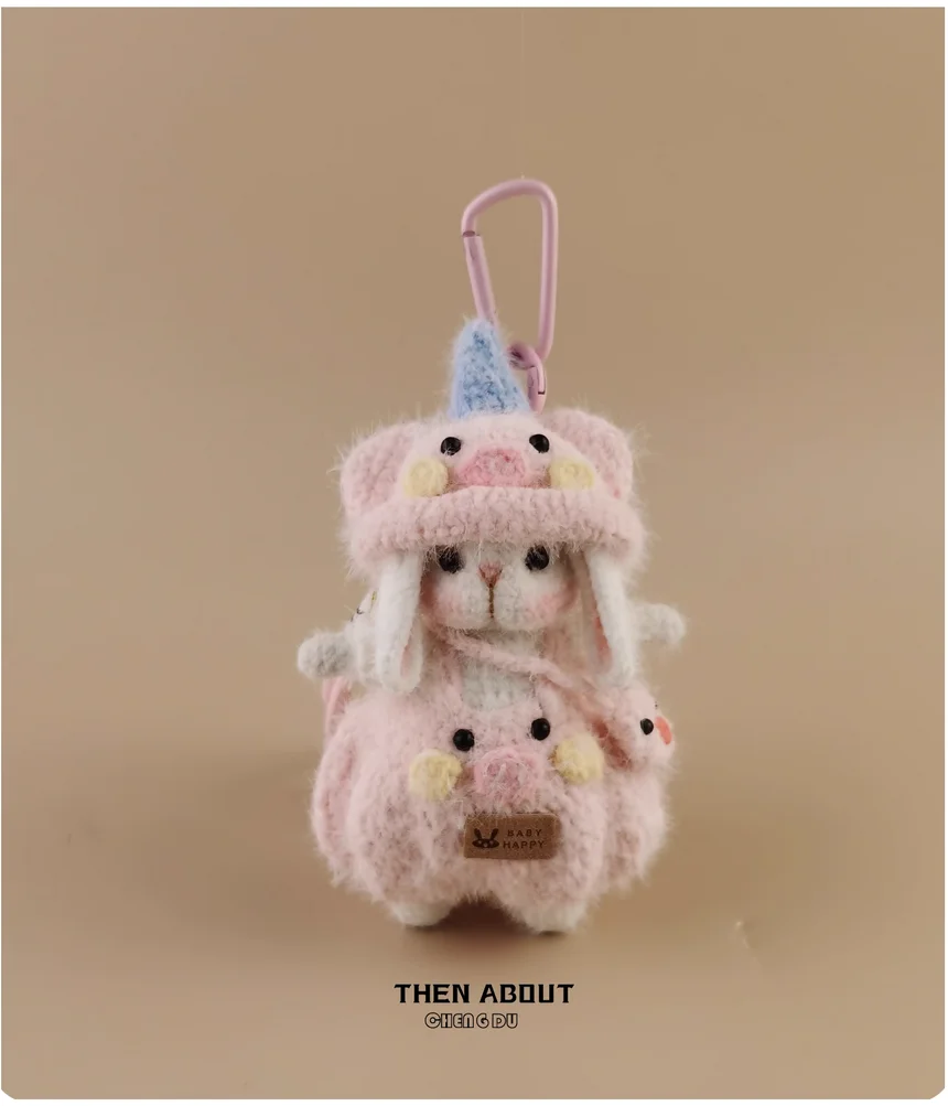 Cute Zodiac pig candy rabbit doll bag pendant pendant backpack pendant high sense gift.