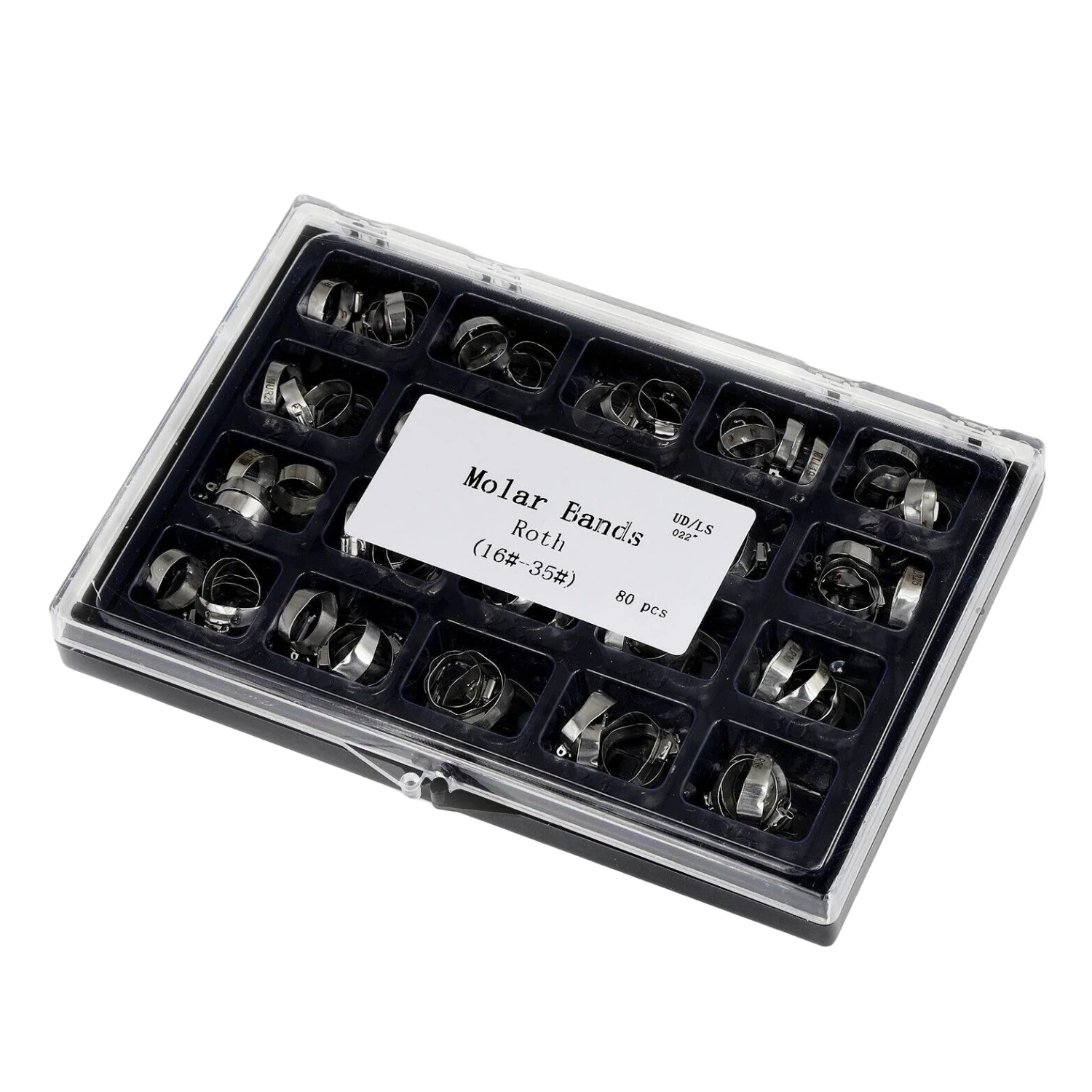 Orthodontic Bands 80PCS/Box Stainless Steel 1st Molar with Buccal Tubes Roth/MBT 022, 16#-35# CE Certified Dentist-Recommended