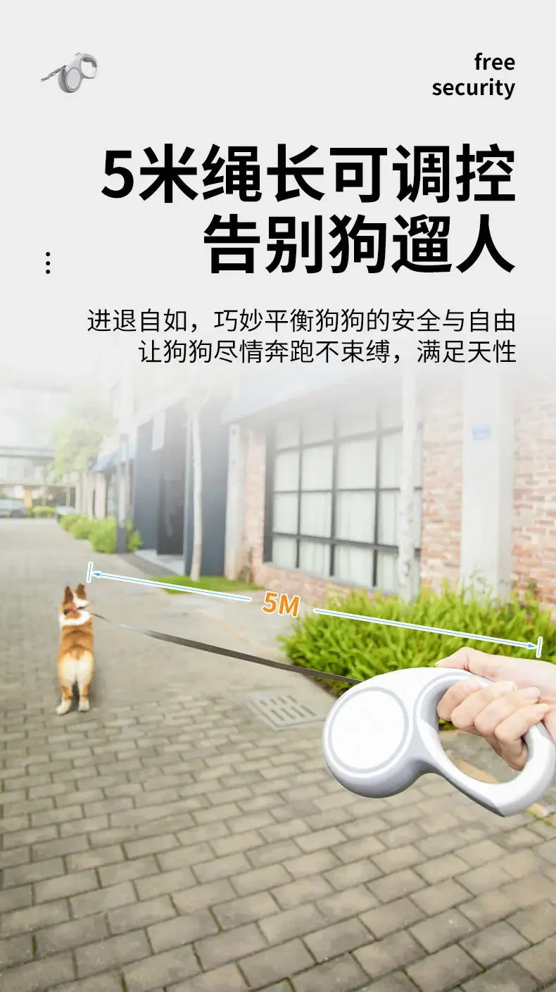 Dog automatic retractable dog walking rope, high-end bold  chain, large  and puppy pet supplies