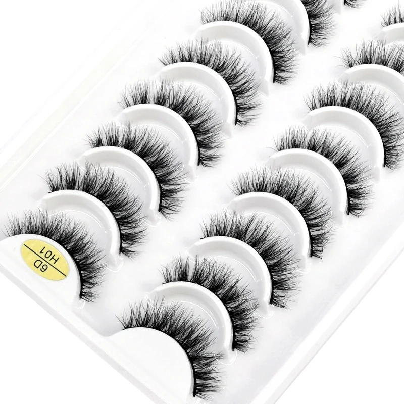 HBZGTLAD 10 Paar 3D Kunstnerz-Wimpern Flauschig Weich Voll Dick Natürlich Lang Falsche Wimpern Lockige Wimpern Großhandel Wimpern – Detail 10