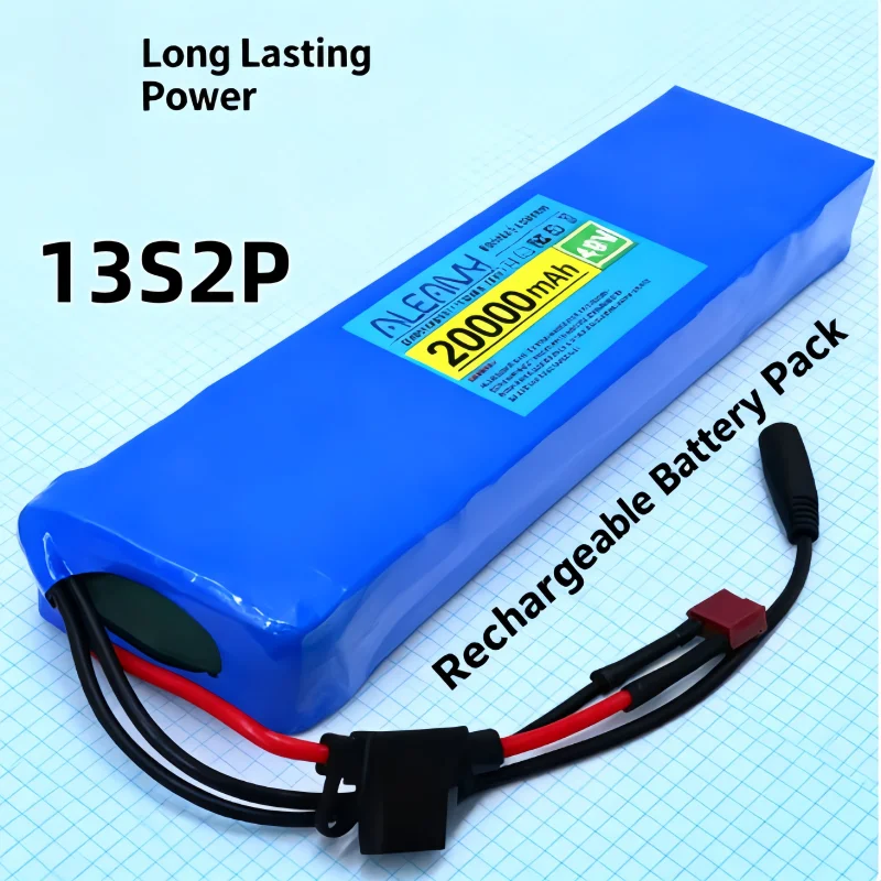 

48V 10Ah Li-ion Rechargeable Battery Pack 13S2P with Charger for Scooter Bike Golf Cart Mobility Scooter ultra-large capacity