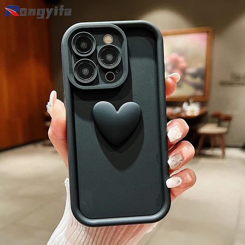 Per Huawei Nova Y71 Y70 Plus Y90 Y61 11i Y9 Y7 Prime Y7A Y7 Pro P60 P50E P40 Pro custodia per telefono Cute 3D Love Heart Cover posteriore morbida