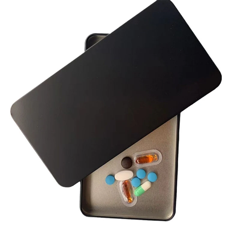Paper Money Holder Tinplate Currency Tray Small Metal Cash Storage Box Convenient Money Protector Case Medicine Organization