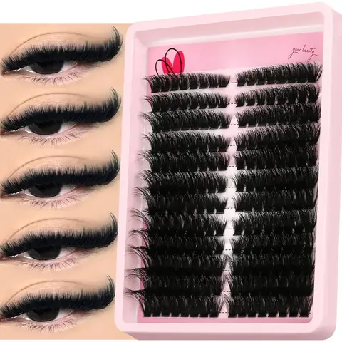 Lashes Clusters Cat Eyelashes Wispy Individual Lashes Extensions Volume Fluffy Clusters Lashes DIY Eyelashes Makeup
