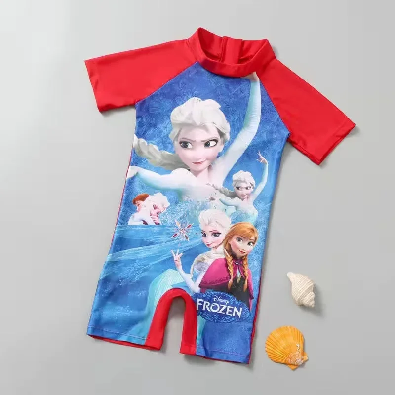 Children One Piece Swimsuit Girls Bathing Suit Cartoon Princess Frozen Elsa Minnie Mouse Pattern Swimwear Bikini Beach Swimwear