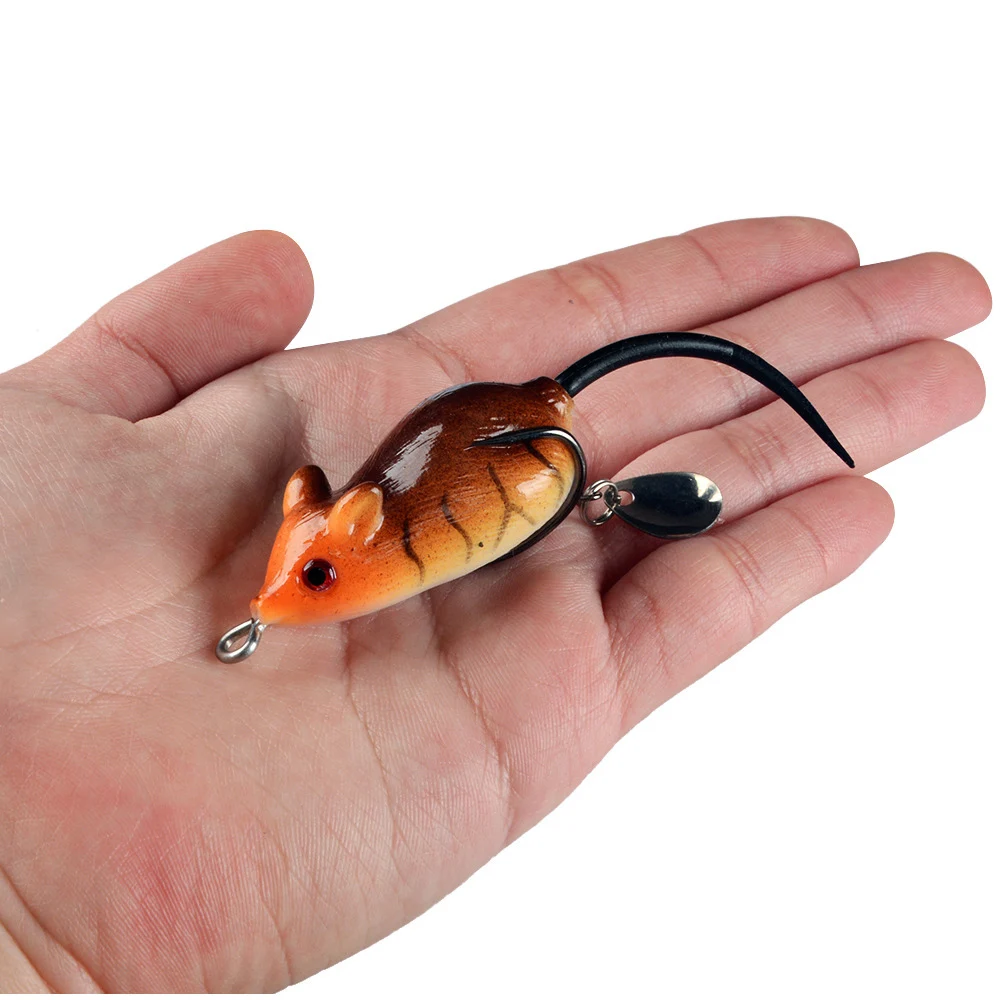 3D Eyes Soft Mouse Bait Bells Sound 5.5/6cm 10.5/11.5g Fishing Lure Frog Silicon Artificial Set Sea Swim Bait Fishing Tackle