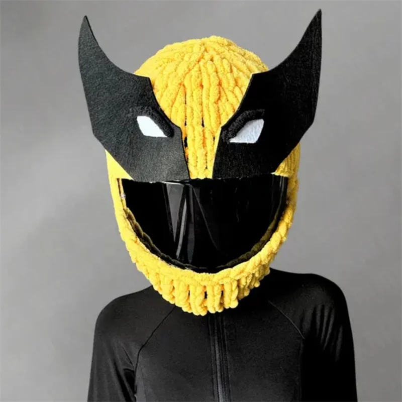 

Hand-crocheted bat-decorated motorcycle helmet cover, motorcycle cover, bat helmet protective equipment Personalized headgear