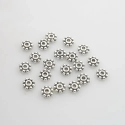 100pcs 5mm Tibetan Silver Round Daisy Spacer Beads X0005 Beads for Jewelry Making