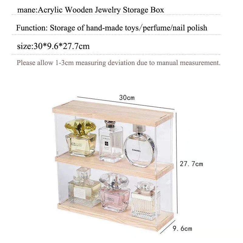 2 Layers Perfume Storage Box Toys Display Stand Nail Polish Perfume Box Sundries Storage Box Makeup Jewelry Shelf