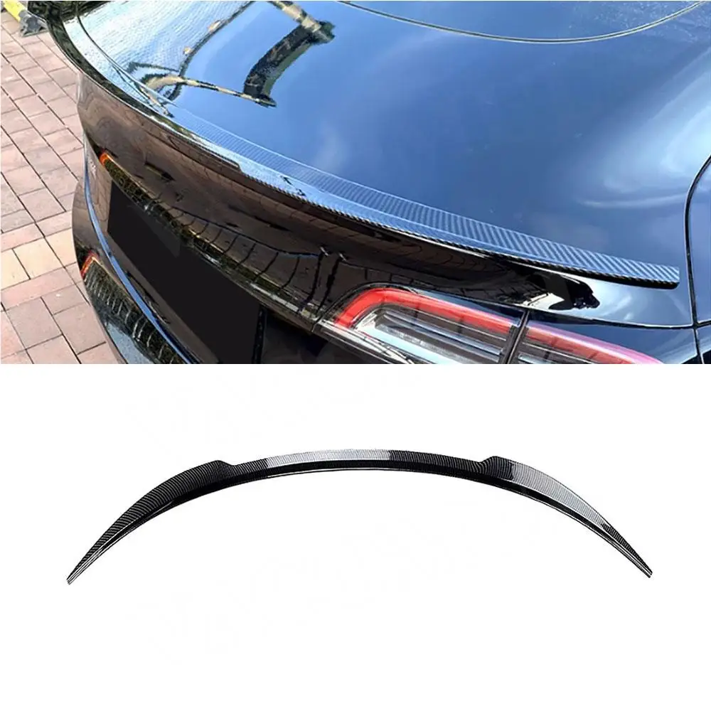 

VACOMUL For Tesla Model 3 Max ABS Black Rear Trunk Wing Spoiler Car Accessories Rear Spoiler Wing Carbon Look Rear Roof Spoiler