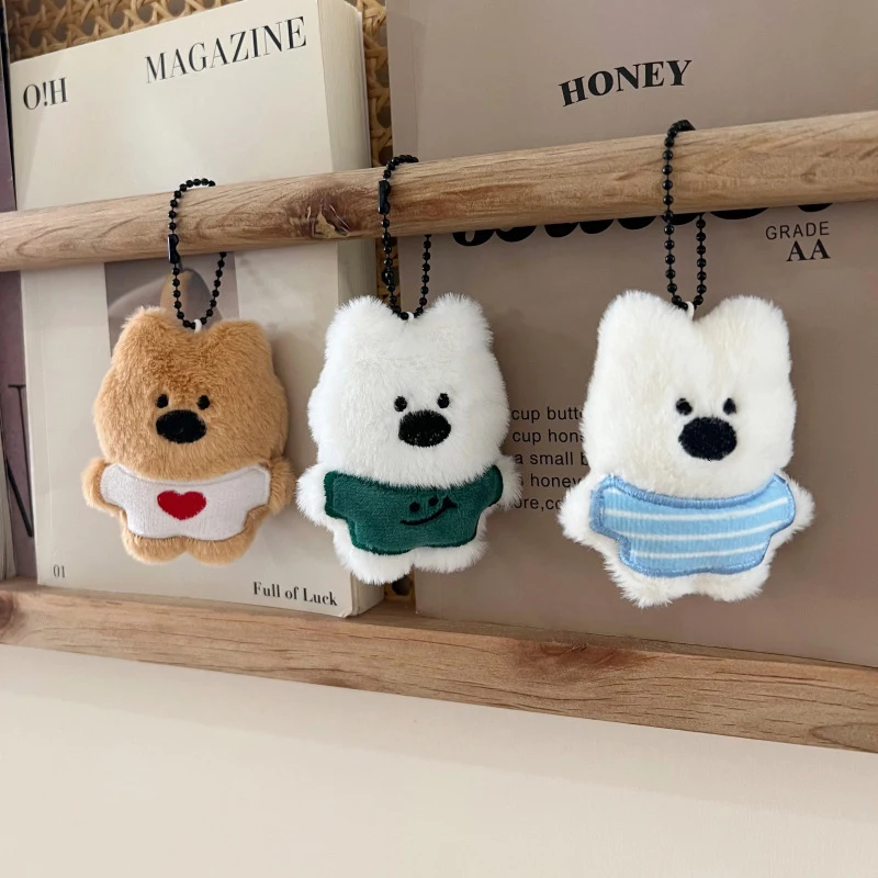 Plush Cartoon Our Three Series West Highland Little Dog Plush Toy Stuffed Doll Keychain Backpack Pendant Decora Children Gifts