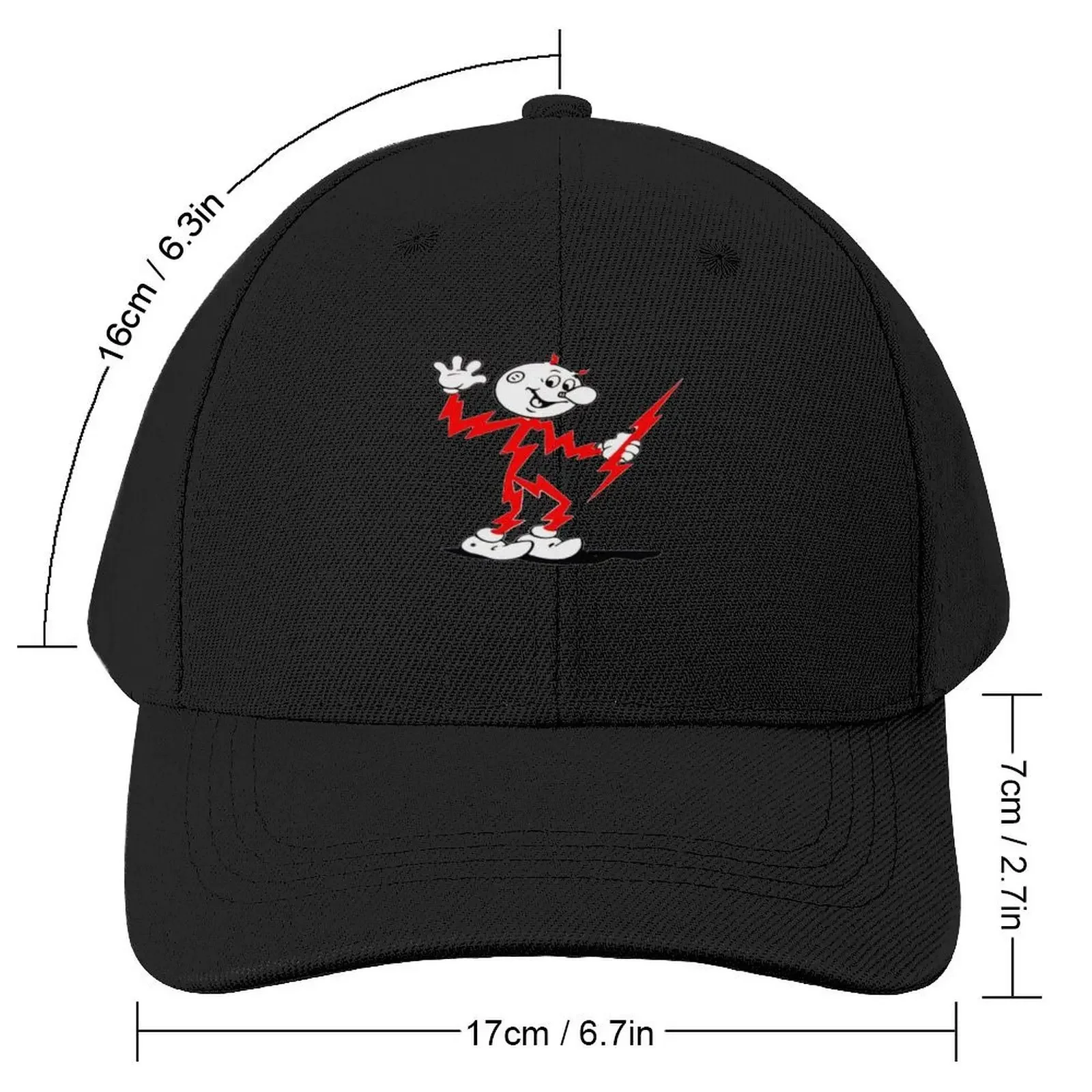 electricity Reddy Kilowatt, Reddy Kilowatt Baseball Cap Hat Beach beach hat black Sun Cap Women's Men's