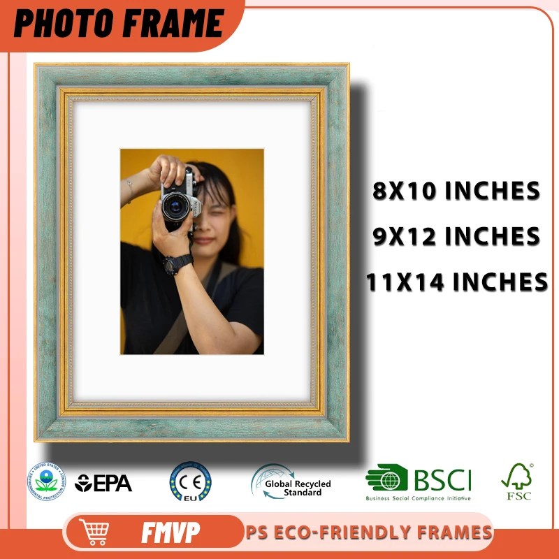 

Elegant Frame with Gold Inner Border Perfect for Professional Photos Wedding Portraits Studio Art Display Frame