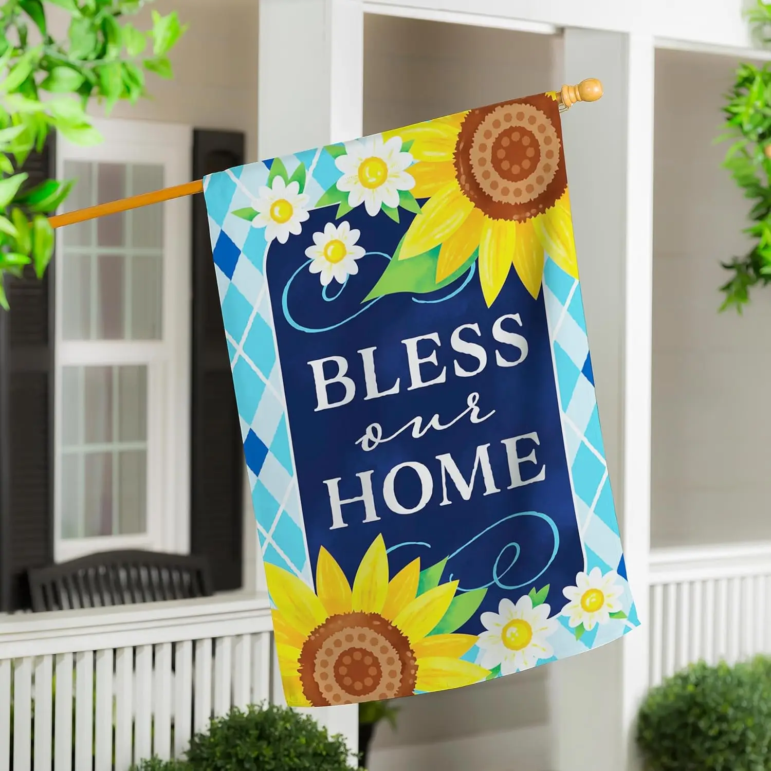 Evergreen Flag Wecome Spring House Flag, 28 x 44 Inches Garden Flag Outdoor Decor for Homes and Gardens (Bless Sunflowers) X SSL