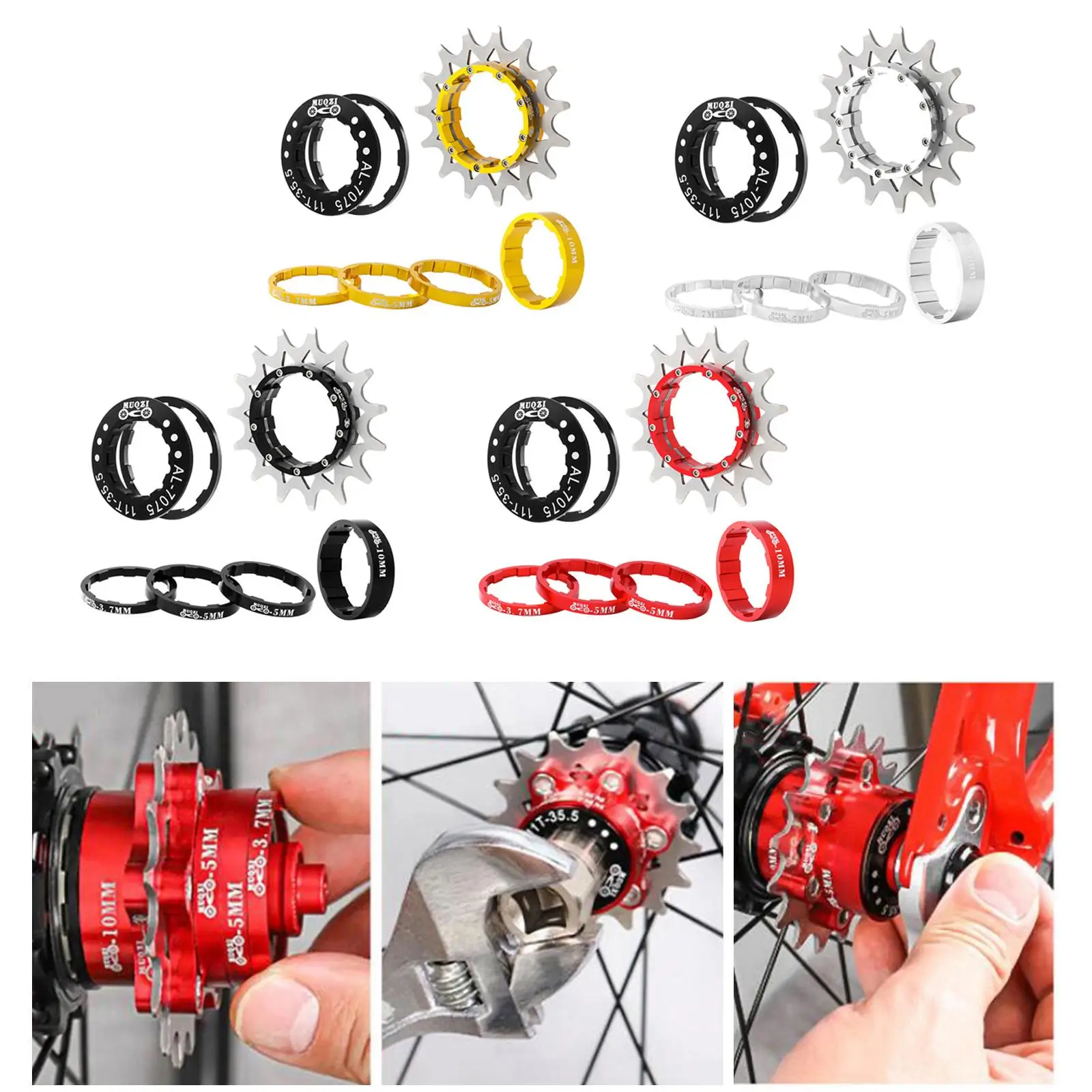 Juego de piñón de rueda libre para bicicleta, casete de acero de alta resistencia, rueda libre de 15 dientes