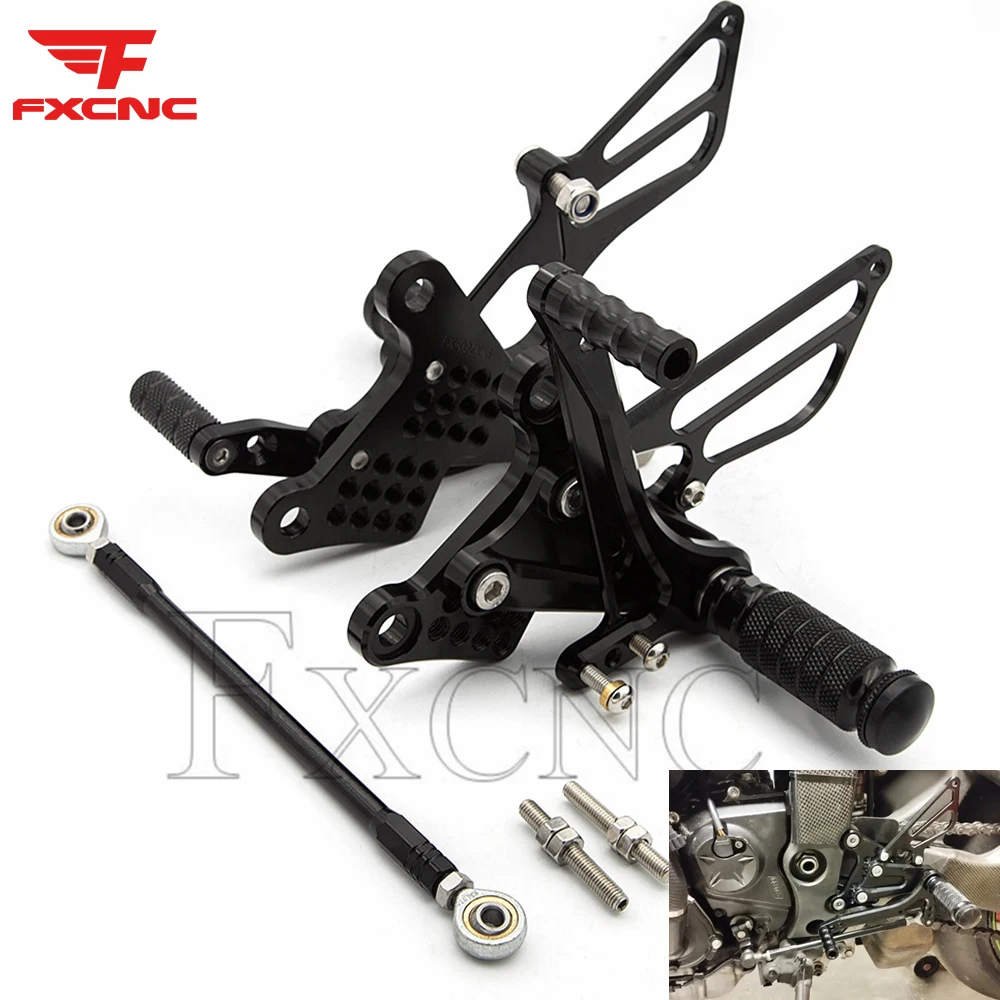 2020 Motorcycle Footrest Rearset For KAWASAKI Ninja ZX6R ZX636 2009-2020 Adjustable Aluminum Footpeg Rear Set Footrest Foot Peg