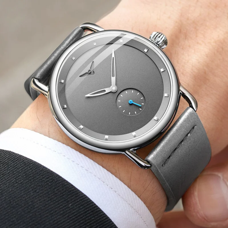 Men's Simple Waterproof Leather Quartz Watch