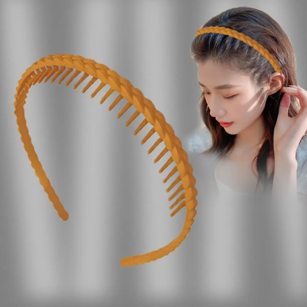 

Retro Acrylic Teeth Matte Hair Hoop Solid Color Korean Style Non-slip Hairband Hair Accessories Headdress Women