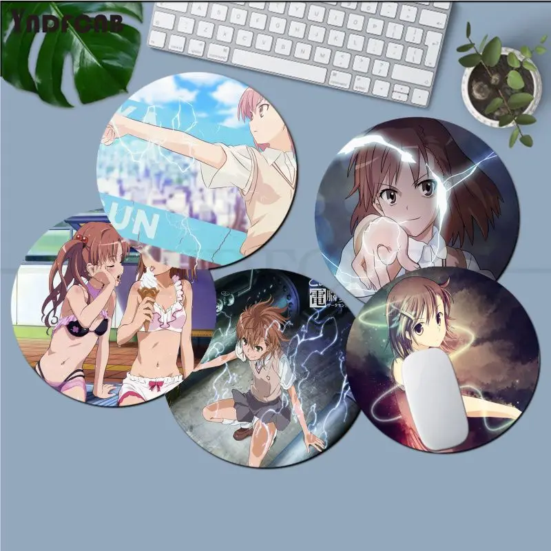 

Anime A Certain Scientific Railgun Mousepad Animation Round Big Promotion Table Mat Student Mousepad Computer PC Mousemat