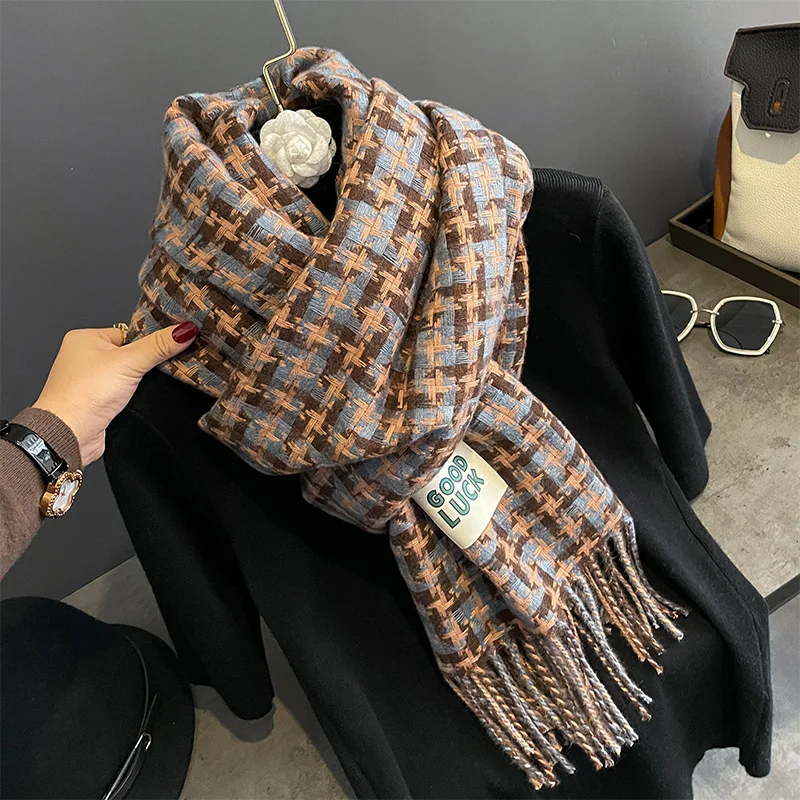 Luxury Design Thick Foulard Cashmere Scarf Ladies Winter Pashmina Female Shawls Wraps Floral Women Blanket Warm Stoles Bufanda