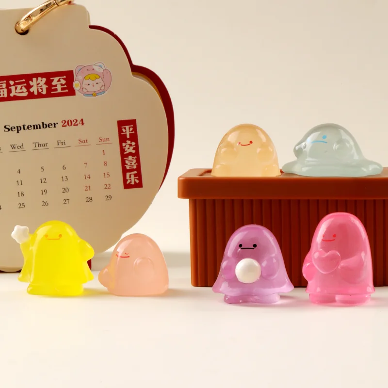 Pokemon idem resina bonito brilho no escuro anime ornamento diy chaveiro micro-amanhos acessórios casa desktop decoração do carro