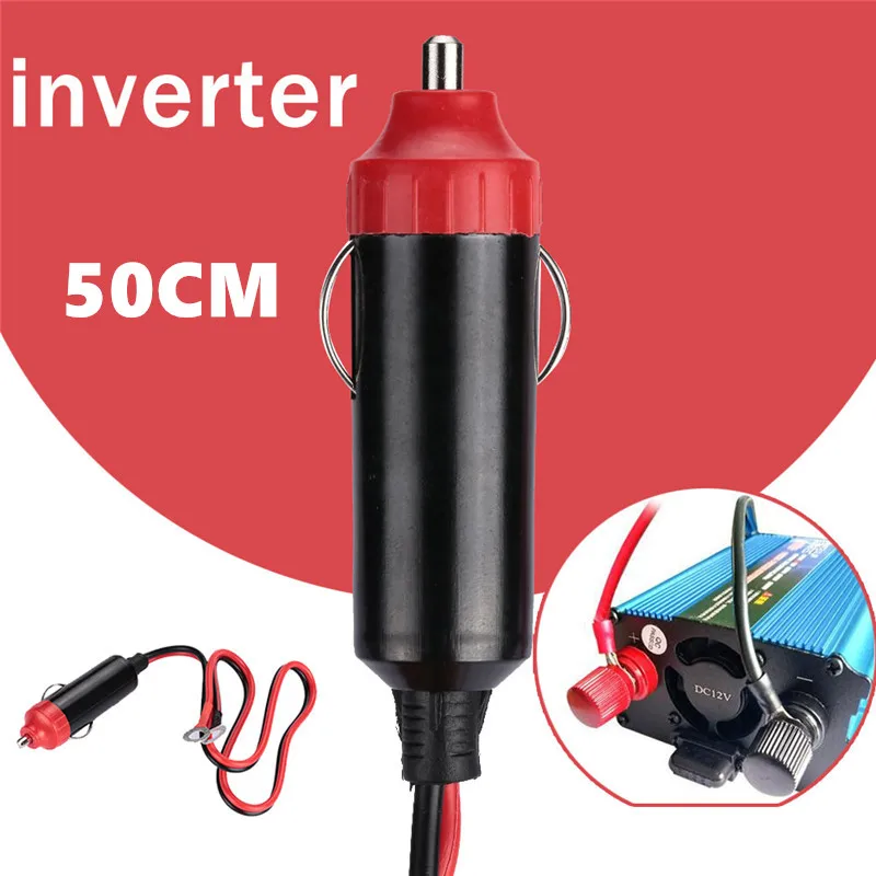 Adaptador de Cable para encendedor de cigarrillos, fuente de alimentación portátil, accesorios para coche, 50CM, 12V a 220V