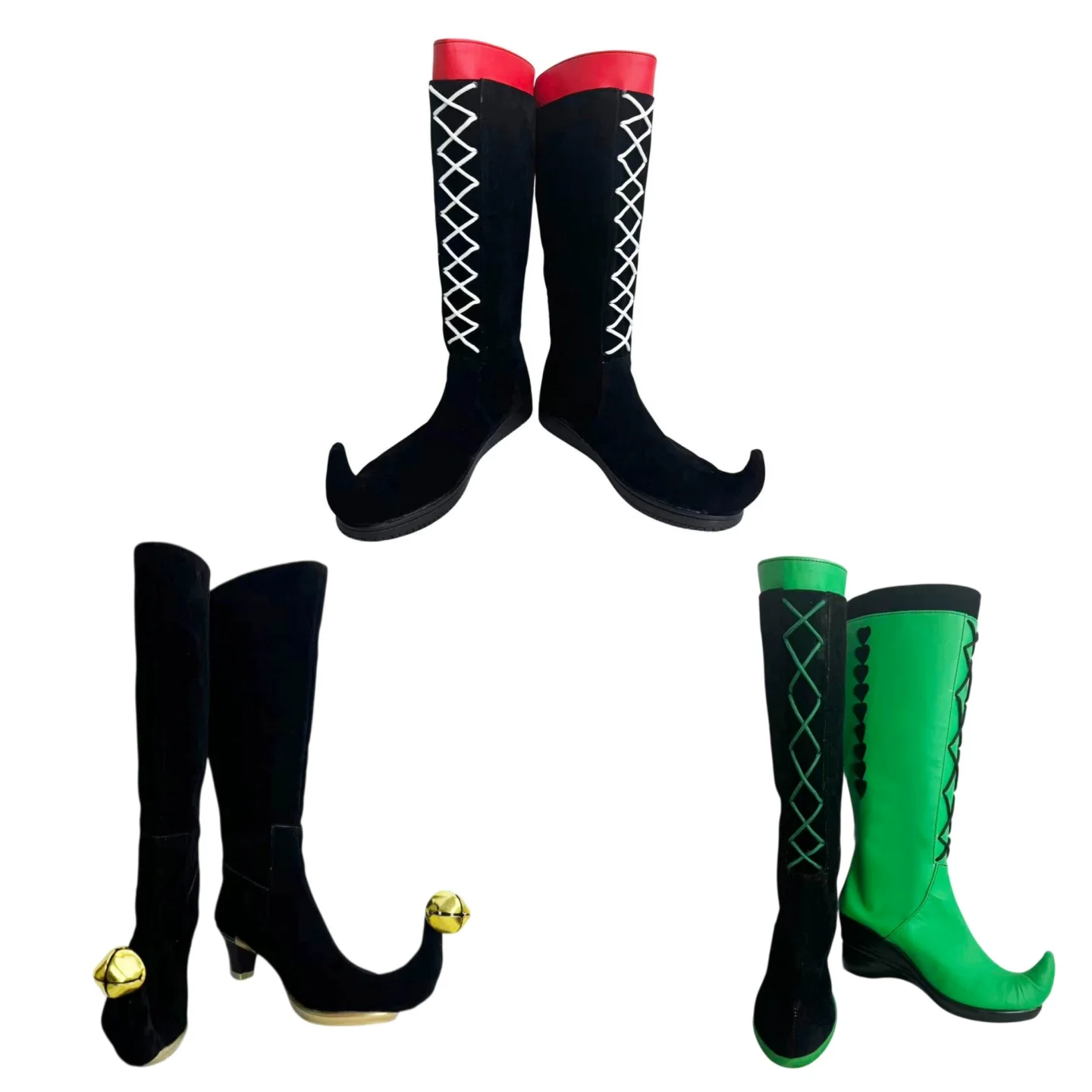 Game The Freak Circus Harlequin Jester Pierrot Cosplay Shoes Harlequin Jester Pierrot Boots Shoes Halloween Party