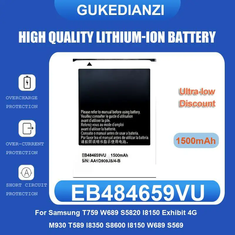 Аккумулятор для Samsung T759 W689 S5820 I8150 Exhibit 4G M930 T589 I8350 S8600 S569 G310 G310A G310H G313 G313H G313HU G313HZ J105M Аккумулятор для Samsung T759 W689 S5820 I8150 Exhibit 4G M930 T589 I8350 S8600 S569 G310 G310A G310H G313 G313H G313HU G313HZ J105M