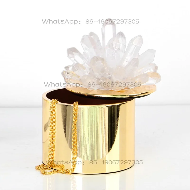 

Rough Stone Crystal Flower High-end Jewelry Storage Box, Necklace Stud Earrings Jewelry Box.