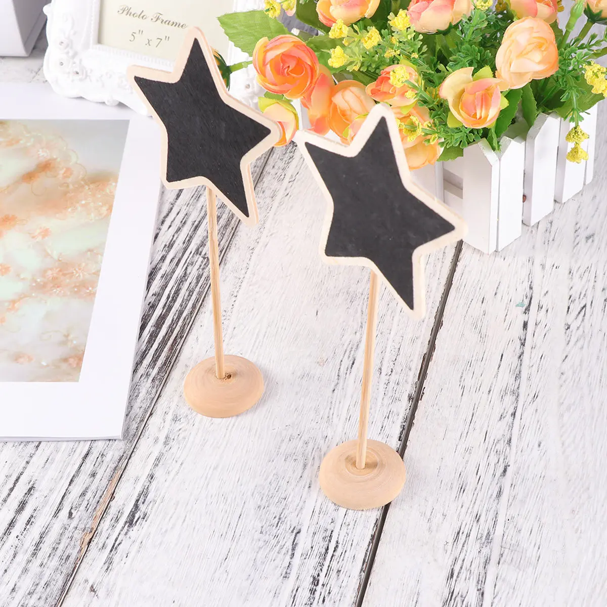 

Набор из 10 мини-досок-подставок: черные креативные таблички для свадеб, номеров столов, меню, досок для сообщений